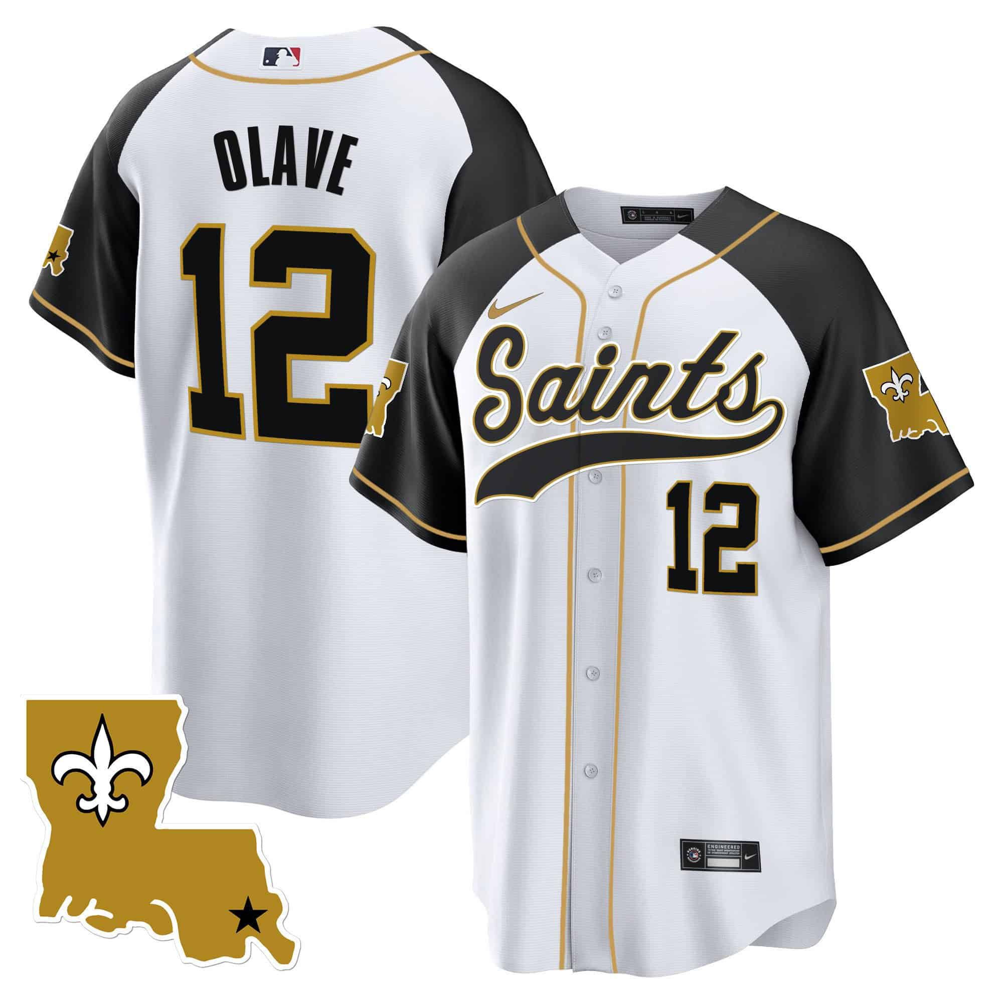 Men New Orleans Saints #12 Olave White 2024 Nike 1987 Legacy Cool Base NFL Jersey style 1